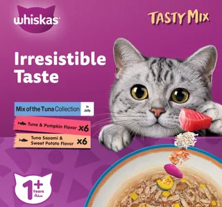 Whiskas Tasty Mix Of The Tuna Collection In Jelly Cat Food 12 X 70 G