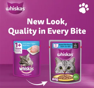 Whiskas Ocean Fish Flavour Wet Cat Food For Adult Cats 1 Years 80 G
