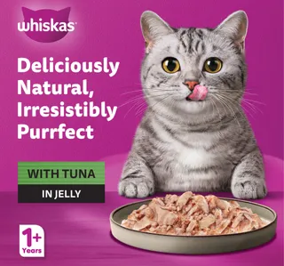Whiskas Purrfectly Tuna In Jelly Wet Cat Food For Adult Cats 1 Years 85 G