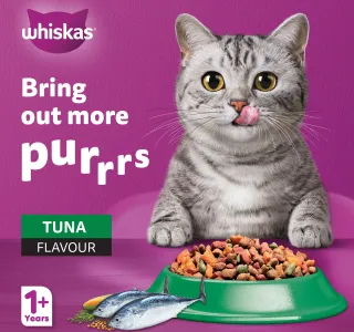 Whiskas Tuna Flavour Dry Cat Food for Adult Cat 1+ Years 3 kg
