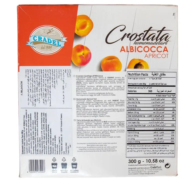 Cradel Crostata Apricot Homemade Tart