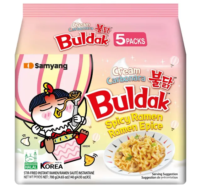 Samyang Buldak Cream Carbonara Hot Chicken Flavor Sti Fried Instant Ramen 5 X 140 G