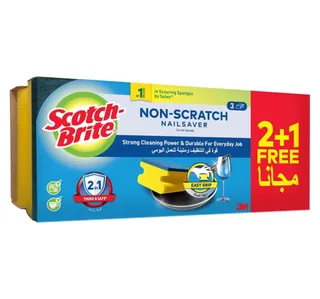 Scotch Brite Non-Scratch Nailsaver Scrub Sponge 3 pcs