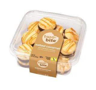 Two Bite Salted Caramel Dipped Butter Shortbread Cookies 240 g