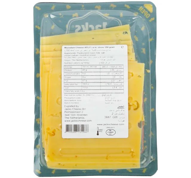 Jacks Cheese Maasdam Cheese Slices 10 pcs 150 g
