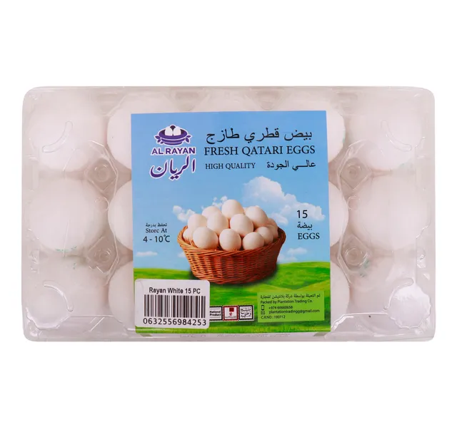 Al Rayan Fresh Qatari White Eggs 15 pcs