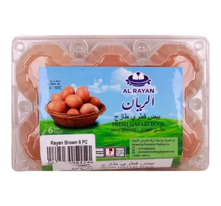 الريان بيض بني قطري طازج 6 pcs