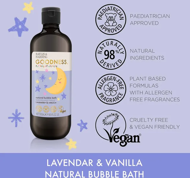 Baylis & Harding Goodness Kids Lavender & Vanilla Natural Bubble Bath 500 ml