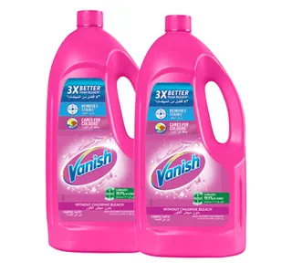 Vanish Pink Stain Remover Cares for Colours Value Pack 2 x 1.8 Litres