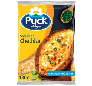 Puck Shredded Cheddar Cheese Mix 180 g