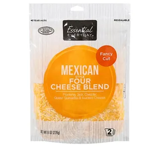 Essential Everyday Mexican Style Four Cheese Blend Fancy Cut 226 G