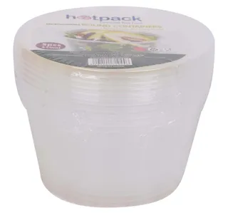 Hotpack Microwavable Round Containers 5 Pcs 450 Ml