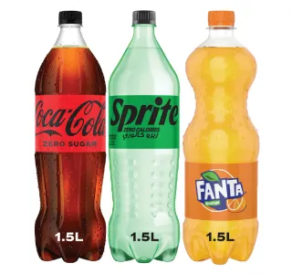 كوكا كولا زيرو سبرايت زيرو فانتا أسورتد 3 X 1 5 Litres