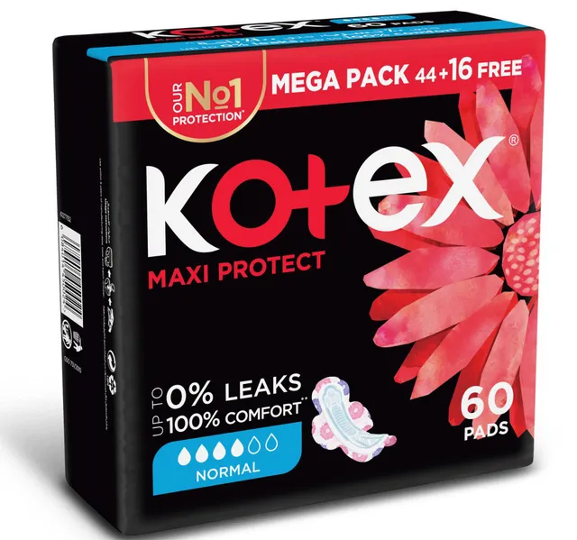 Kotex Maxi Protect Thick Normal Size Sanitary Pads with Wings 60pcs