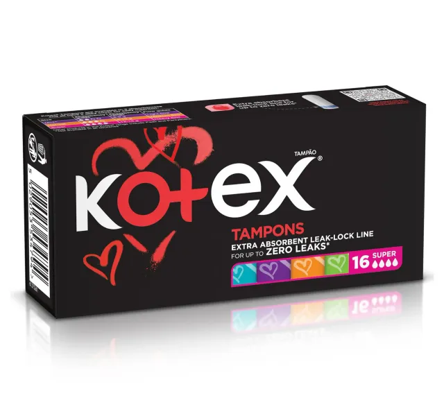 Kotex Tampons Silky Cover Size Super 16 Pcs