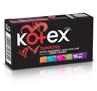 Kotex Tampons Silky Cover Size Mini 16 Pcs