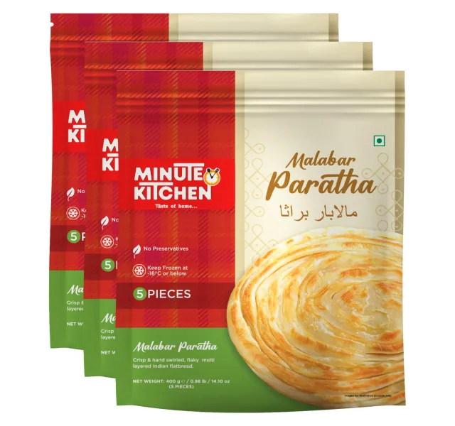 Minute Kitchen Frozen Malabar Paratha 5 pcs 3 x 400 g