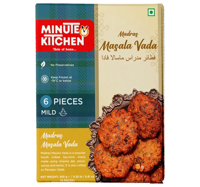 Minute Kitchen Frozen Madras Masala Vada Mild 6 Pcs 250 G