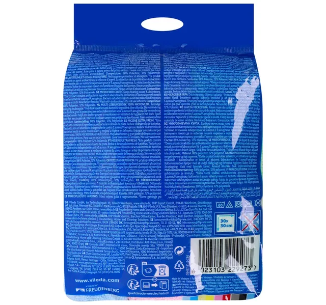 Vileda Anti Bac Ultra Fresh Microfibre Cloth 3 Pcs