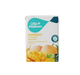 Mazoon No Added Sugar Mango And Grape Nectar 125 Ml