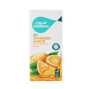 Mazoon No Added Sugar 100% Orange Juice 180 ml