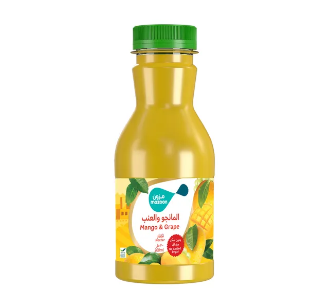 Mazoon No Added Sugar Mango Grape Nectar 200 Ml