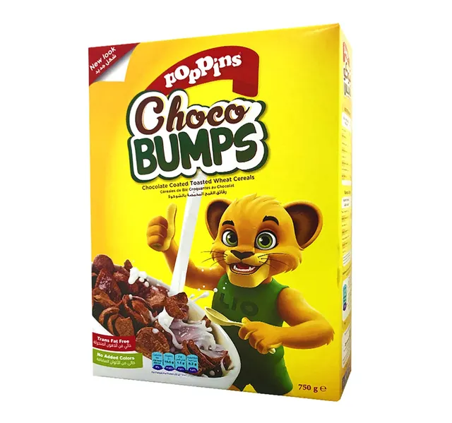 Poppins Choco Bumps Chocolate Coated Toasted Wheat Cereals 750 G