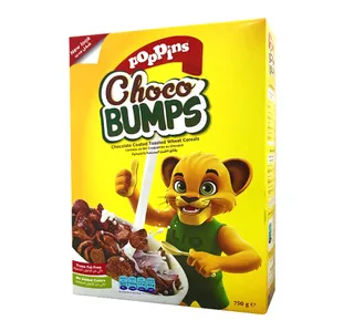 Poppins Choco Bumps Chocolate Coated Toasted Wheat Cereals 750 G