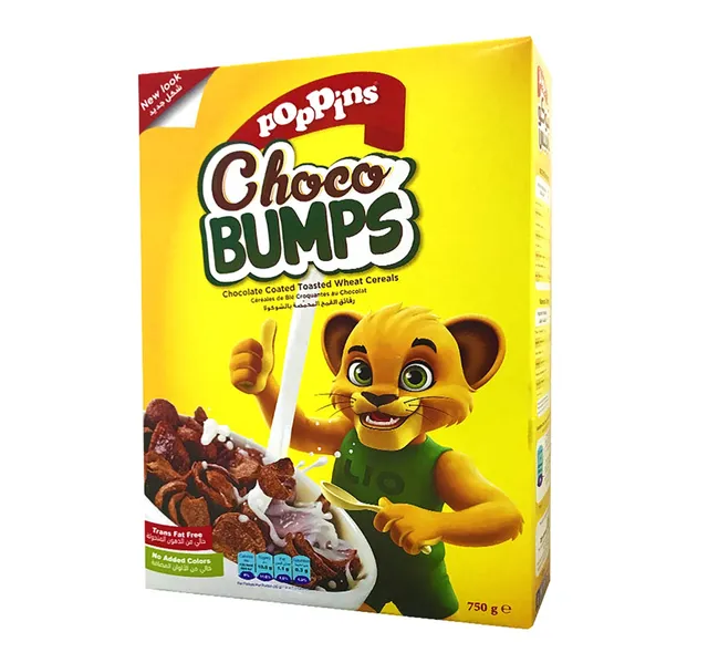 Poppins Choco Bumps Chocolate Coated Toasted Wheat Cereals 750 G