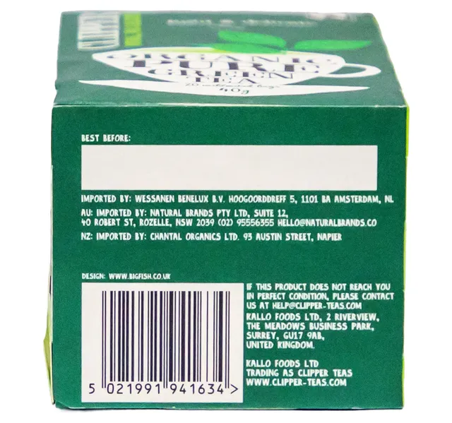Clipper Organic Pure Green Tea 20 Teabags 40 g