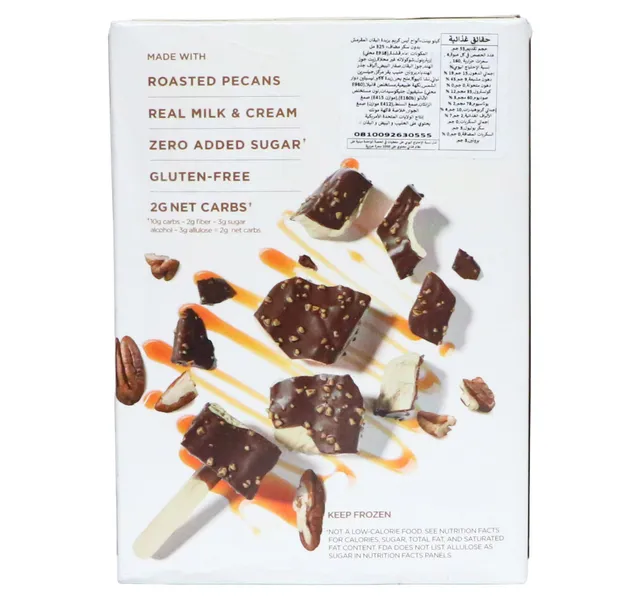 Keto Pint Zero Added Sugar Butter Pecan Ice Cream Bars 4 X 81 Ml