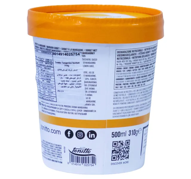 Tonitto Tangerine Il Sorbetto 310 g