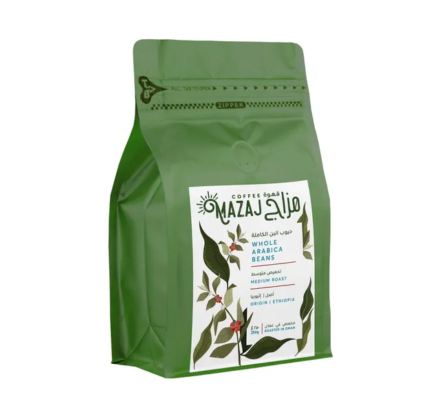 Mazaj Whole Arabica Coffee Beans Medium Roast 250 G