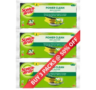 Scotch Brite Heavy Duty Nail Saver Sponge Value Pack 9 Pcs