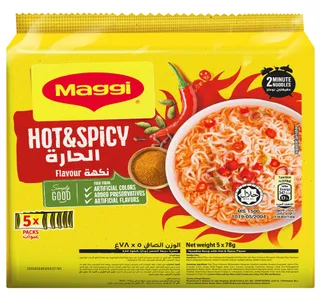 Maggi 2 Minute Hot & Spicy Noodles 5x78g