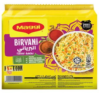 Maggi 2 Minute Biryani Flavour Instant Noodles 5 x 77 g