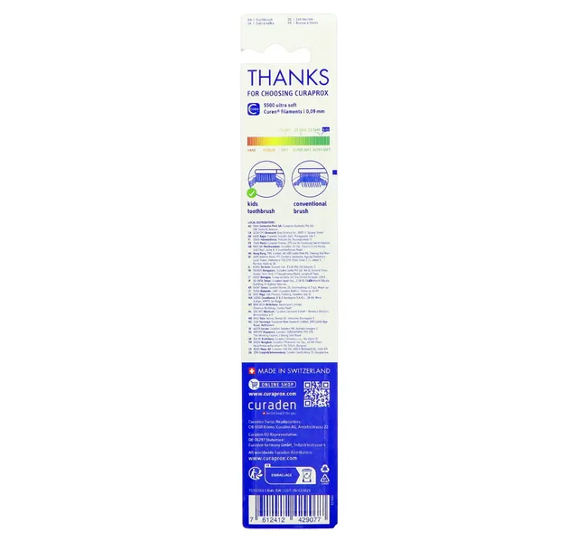 Curaprox Kids Ultra Soft Toothbrush 4 12 Years 1 Pc