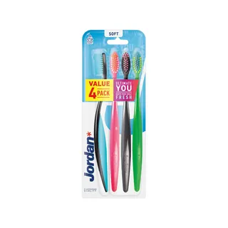 Jordan Ultimate You Fresh Smile Soft Toothbrush Assorted Colors 4 Pcs