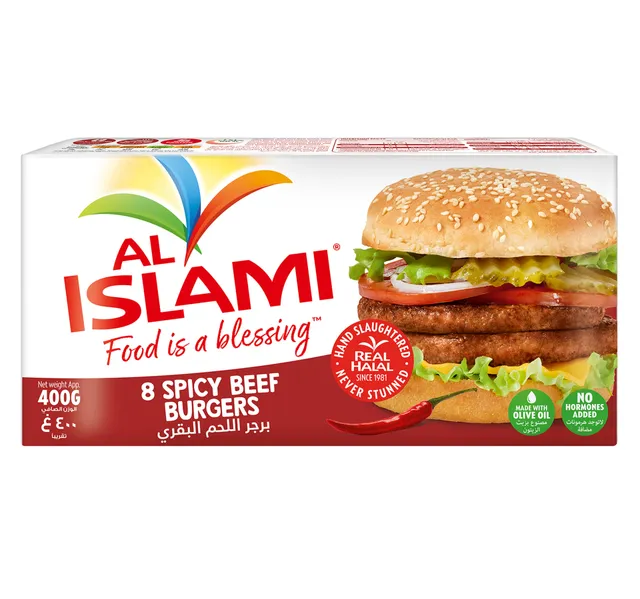 Al Islami Spicy Hot Beef Burgers 8 Pcs 400 G