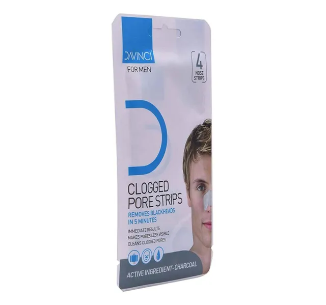 Davinci Charcoal Clogged Pore Nose Strip For Men 4 pcs