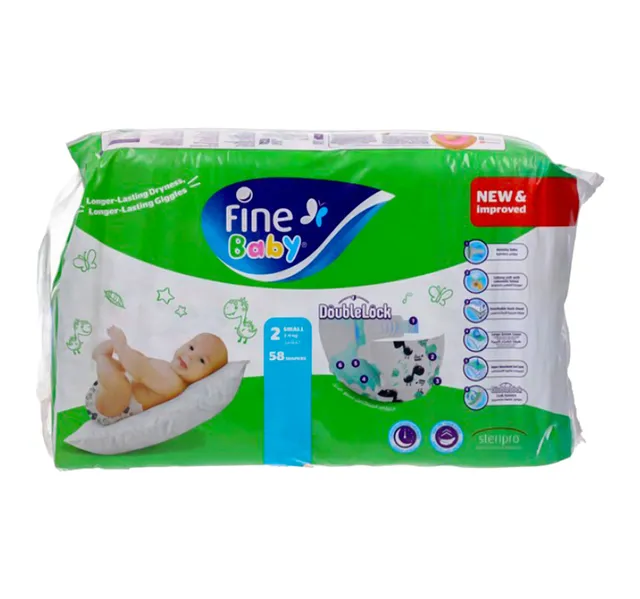 Fine Baby Diaper Size 2 Small 3-6 kg 58 pcs