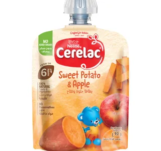 Nestle Cerelac Baby Food Sweet Potato & Apple Puree Pouch from 6 Months 90 g