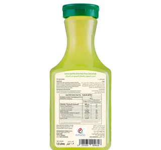Al Rawabi Lemon Mint Juice Reduced Sugar 1 5 Litres