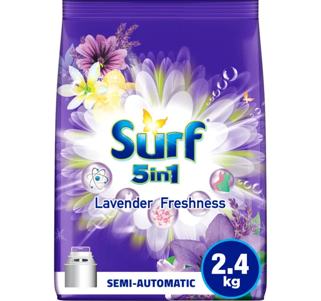 Surf Semi-Automatic Lavender Freshness Powder Top Load Detergent 2.4 kg