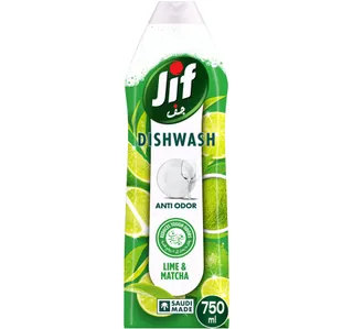 Jif Anti Odor Dishwashing Liquid Lime Matcha Tea Double Foam Power 750 Ml