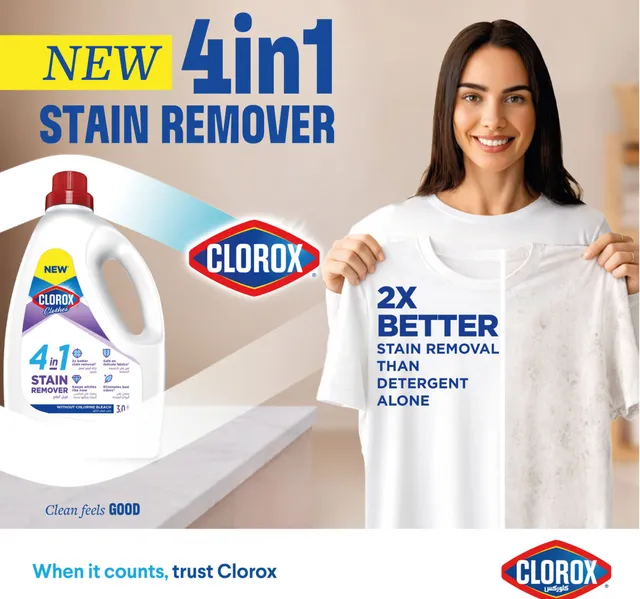 Clorox 4in1 Liquid Stain Remover Supreme Whitener For White Clothes 3 Litres