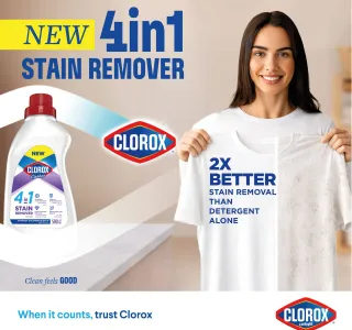 Clorox 4in1 Liquid Stain Remover Supreme Whitener For White Clothes 500 Ml