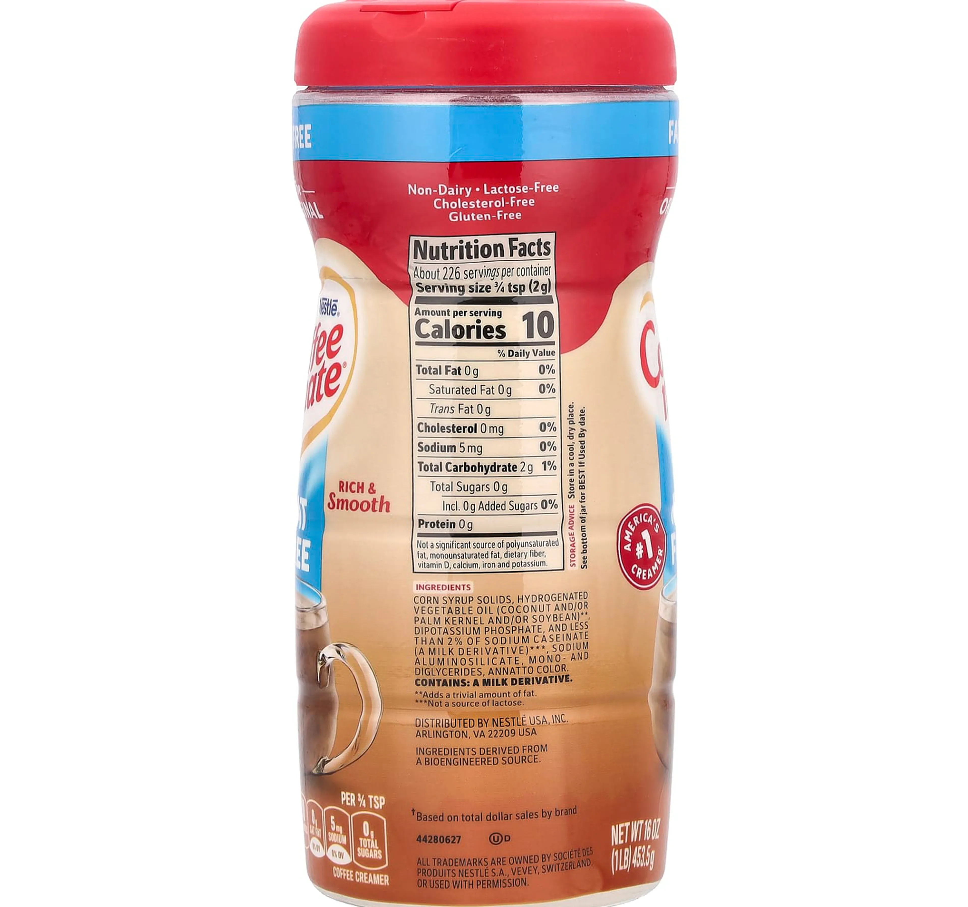 Nestle Coffee Mate Fat Free Coffee Creamer 453 G