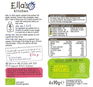 Ella's Kitchen Organic The White One Squished Smoothie Fruits From 6+ Months Baby Food 90 g