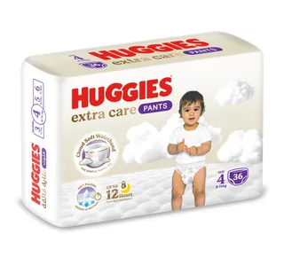 Huggies Extra Care Baby Diaper Pants Culottes Size 4 9-14 kg 36 pcs